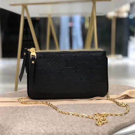 louis vuitton double zip pochette monogram empreinte leather|Louis Vuitton double crossbody bag.